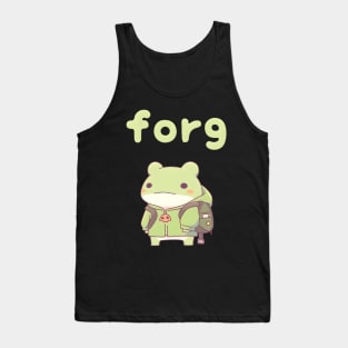 Kawaii Frog School Backpack: Cute Cottagecore Aesthetic with Anime Toad Walking Tank Top